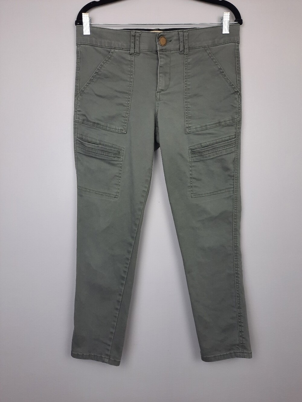 Democracy Ab Technology Gray Twill Skinny Cargo Utility Pants size 8